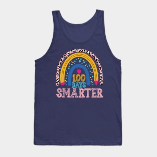 100 Days Smarter teacher rainbow, Happy 100th Day Of School Tank Top